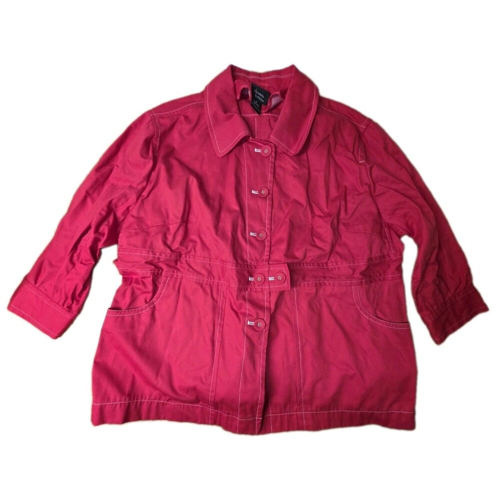 Dennis Basso Shirt Red W/ Buttons Vintage Women's Size 3X
